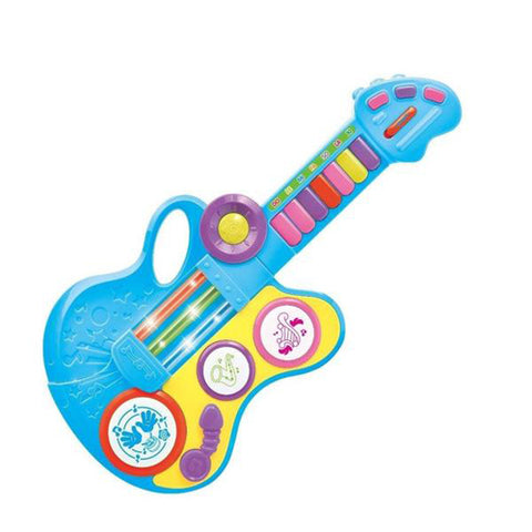 Lightahead Folding Electronic Guitar Organ with Drum Piano Trumpet Mode Vibrant Sounds & Lights With Strap A Fun Musical Toy for Kids