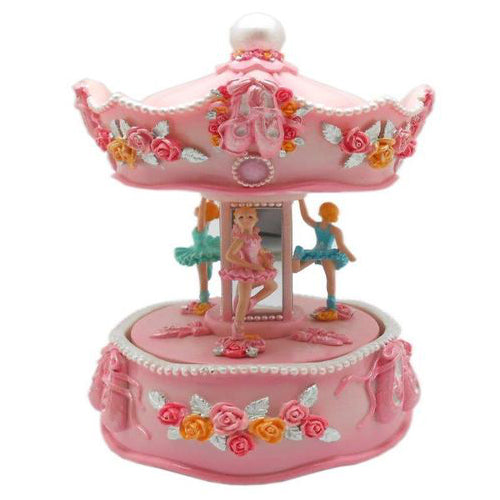 Lightahead Standing Ballerina Musical Carousel Table Top Centerpieces Christmas Music Box Figurine