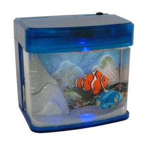 Lightahead Mini Artificial Aquarium with Color LED Swimming Fish Tank