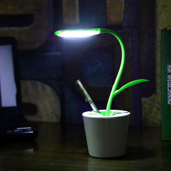 Lightahead®Stylish Eye Friendly USB LED Desk Lamp 3 Level of Brightness Sapling Pot with Pen Holder