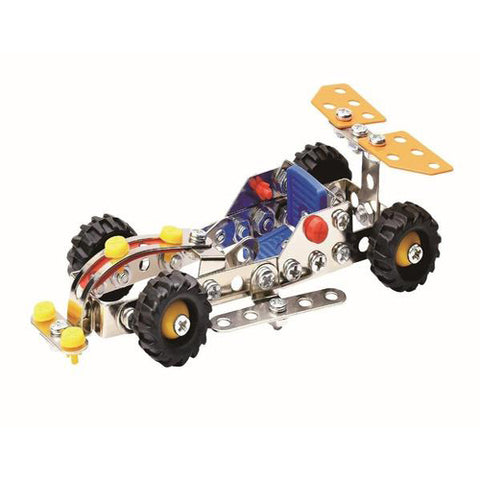 Lightahead Assembly Metal Racing Car Model Kits Toy Vehicle toy to Assemble. Puzzles Set for Kids, 108 pcs metal blocks