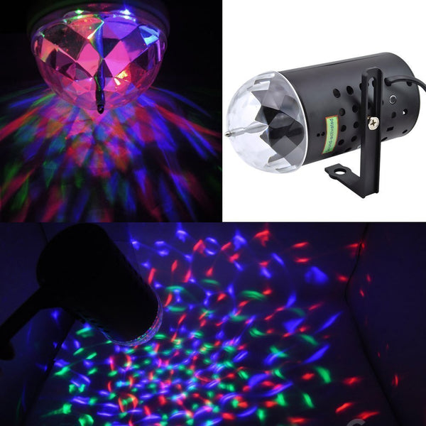 Lightahead® LA005-CORD Rotating LED Crystal Stage Light Multi Color Changing Disco Party Light