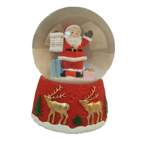 Lightahead Santa Checking his List Christmas Musical Snow Globe Water Ball with Music Playing (Santa)