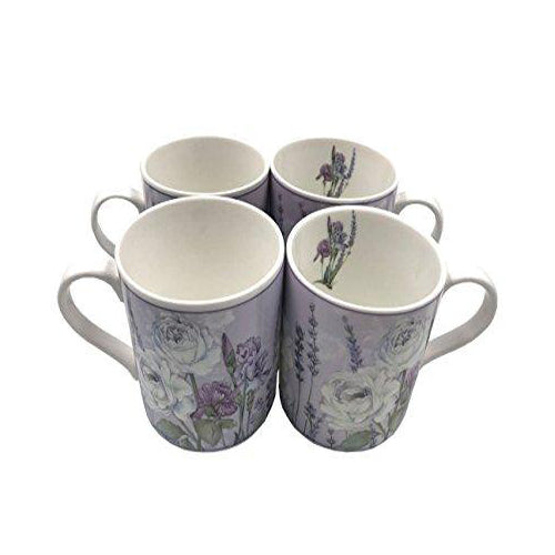 Lightahead Elegent Bone China Coffee Mug set of 4, in a reusable handmade gift pack