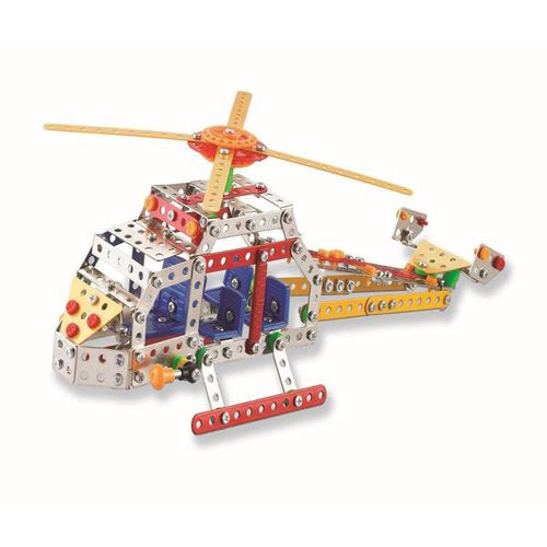 Lightahead Assembly Metal Helicopter Model Kits Toy Plane Building Puzzles Set for Kids, 363 pcs metal blocks