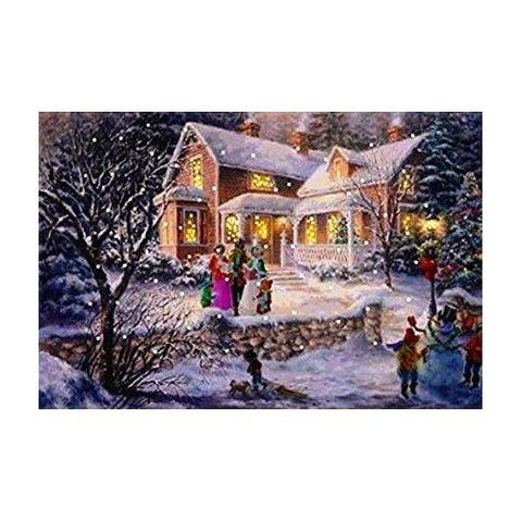Lightahead® Singing Carols.A Fiber Optic Christmas Tapestry with Blinking Lights 13 x 18 inch Picture wall Hanging GREAT CHRISTMAS DECORATION AND GIFT