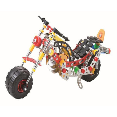 Lightahead Assembly Metal Motorcycle Model Kits Toy Mo Bike to Assemble. Puzzles Set for Kids, 257 pcs metal blocks
