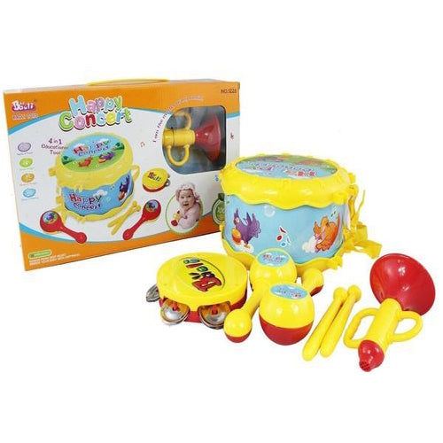 Lightahead 4 in 1 Musical Instrument Set Drum Set Music Band Educational tool For Kids and Toddlers