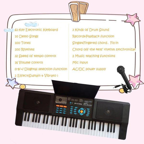 Lightahead 61 Keys Electronic Organ Keyboard Piano Portable Multi-function for Kids & Adults