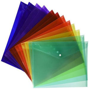 Lightahead LA-7550 (24PIECES PACK) Clear document Poly folder with snap button, in 6 assorted Colors