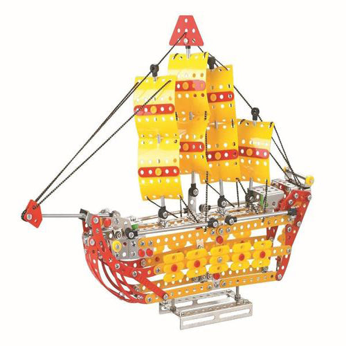 Lightahead Assembly Metal Sailing Ship Model Kits Toy Boat to Assemble. Puzzles Set for Kids, 455 pcs metal blocks