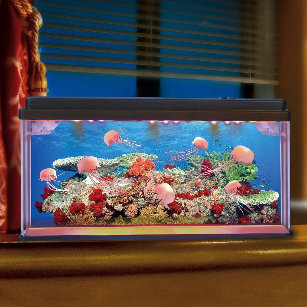 colorful fish tank led light jellyfish aquarium lamp water box Lightahead® Artificial Jellyfish Aquarium with Bubbles and Multi Color