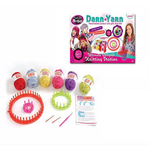 Lightahead DIY 6 and 1 Darn & Yarn wool compiler set Children learning knitting kit for girls Personalise Your woolen Hats & Scarves. .
