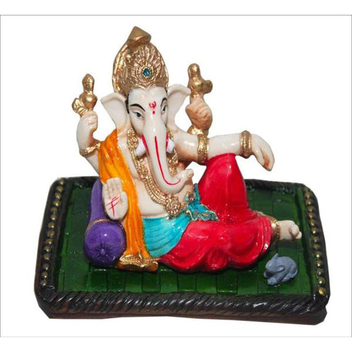 Lightahead The Blessing, colored statue of Lord Ganesh Hindu God made from Porcelain