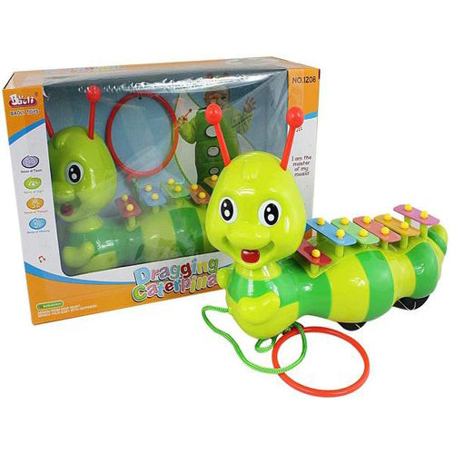 Lightahead Musical Xylophone Caterpillar a Pulling Toy for Children & Toddlers