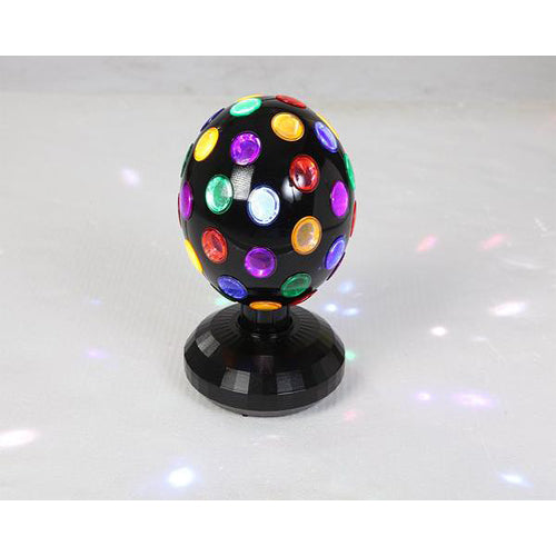 Lightahead 6 inch 360 degree rotating LED Disco Ball Light with UL adaptor Multi Color Rotating Ball for Disco party club bar DJ Color Black