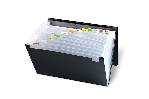 Lightahead LA-7551 Expanding file Poly Folder with 13 pockets (Solid Black)