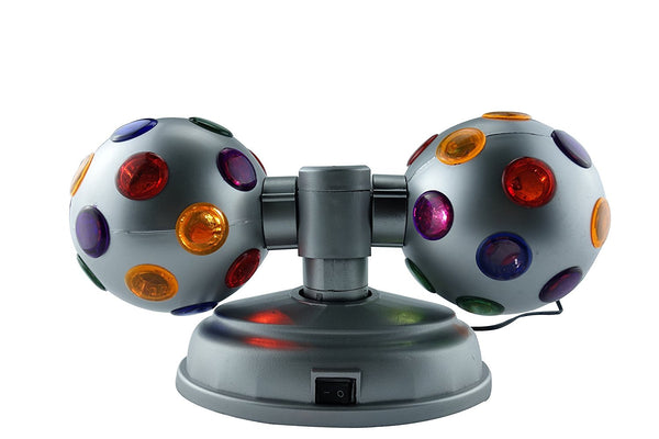 Lightahead®LED 4" Twin Disco Ball with UL adaptor Double rotating, two 4" colourful disco balls