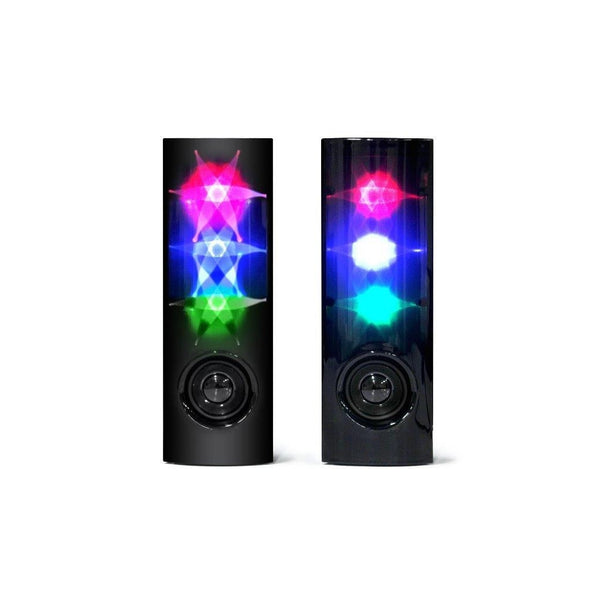 Lightahead New Atake The Flash 2.0 Channel Multi Media Speakers 3D Flash LED Light Up, Line in USB Speaker Compact Twin 3W+3W Speaker System for Laptop PC, Smart Phones, iPOD, Game players