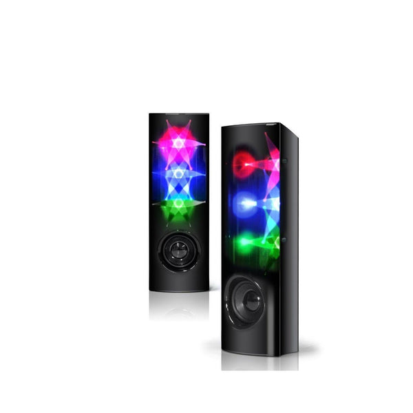 Lightahead New Atake The Flash 2.0 Channel Multi Media Speakers 3D Flash LED Light Up, Line in USB Speaker Compact Twin 3W+3W Speaker System for Laptop PC, Smart Phones, iPOD, Game players
