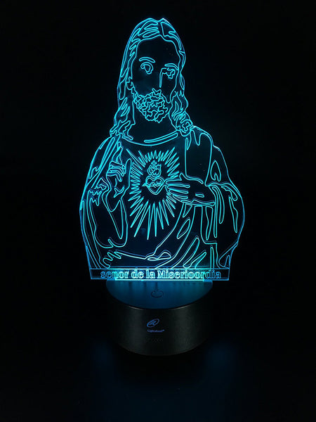 Lightahead Amazing 3D Optical Illusion Touch Night Light LED Art Piece with 7 changing Color(Jesus)