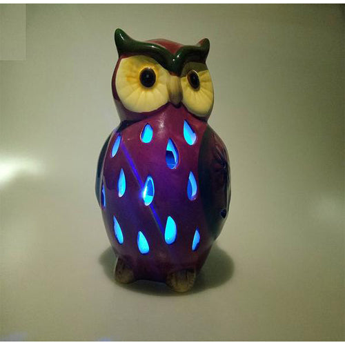 Lightahead® Solar Owl Light Ceramic Owl Powered by Solar LED Light for Park, Patio, Deck, Yard, Garden, Home, Pathway, Outside Landscape for decoration and celebration