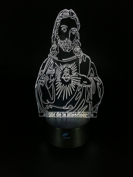 Lightahead Amazing 3D Optical Illusion Touch Night Light LED Art Piece with 7 changing Color(Jesus)