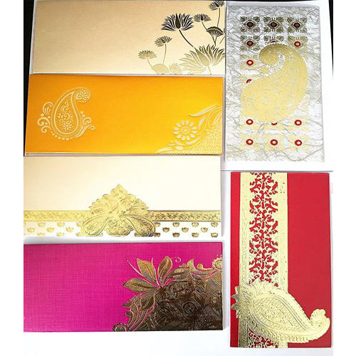 Lightahead gift envelope card money holder fancy packet for wedding anniversary etc (set of 5)