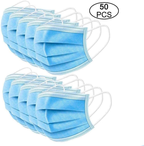 Lightahead 3-Layer Disposable Surgical Face Mask  for Germ ,Virus & Pollution Protection -50pcs