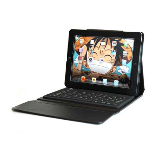Lightahead 360 Degrees Rotating Sliding Cover Case with Sliding & Adjustable Bluetooth Wireless Keyboard for Ipad 2 & 3 (BLACK)