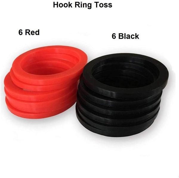 Lightahead Wooden Hook Ring Toss Game for Kids & Adults - Play Set with Board, Hooks and Rings