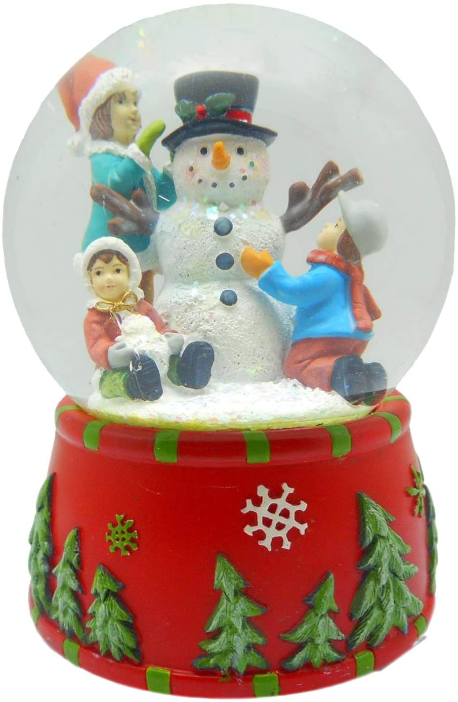 Lightahead Polyresin 100MM Snowman Musical Water Snow Globe with 8 melodies playing