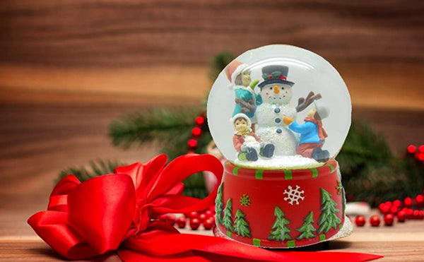 Lightahead Polyresin 100MM Snowman Musical Water Snow Globe with 8 melodies playing
