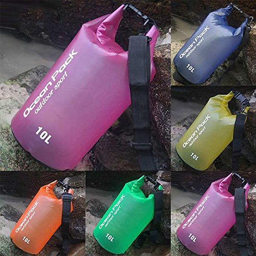 Lightahead Transparent Waterproof Dry Bag 10L with Free phone carrying case for Kayaking/Hiking-Blue