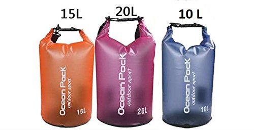 Lightahead Transparent Waterproof Dry Bags 15L for Kayaking/ Canoeing/ Fishing/ Hiking (Green)