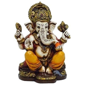 Lightahead Lord Ganesh Colored Porcelain Statue