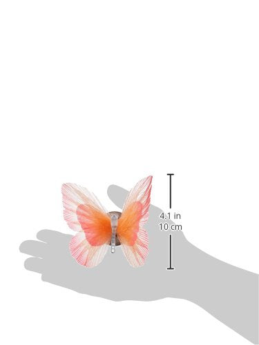 Lightahead SET OF 2 LED Fiber Optic Butterfly with Suction Cup Colorful LED Butterfly Decoration Night Light (Orange and Green)
