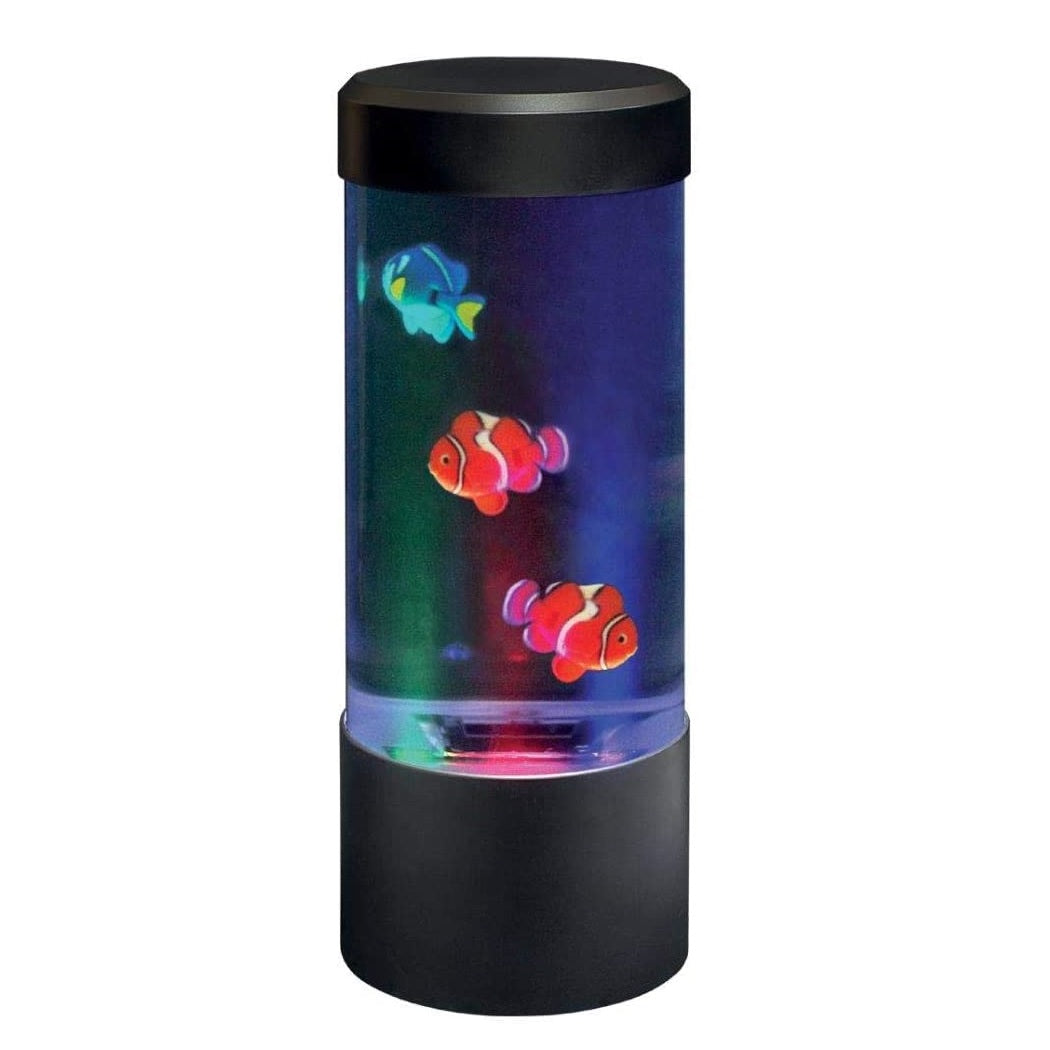Lightahead LED Mini Desktop Fish Aquarium Lamp, Color Changing Light Effect Sensory Fish Tank Lamp