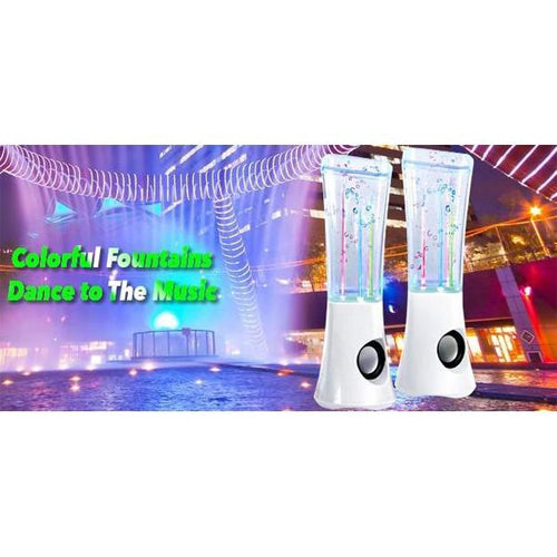 Original ATake (US VERSION) Colorful Music Fountain Mini Amplifier Dancing Water Speakers Water Dancing Speakers Enhanced Quality Marketed by Lightahead(White)