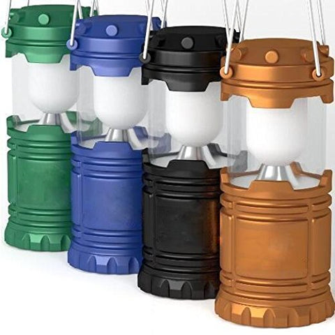Lightahead Portable Outdoor LED Camping Lantern, set of 4 colors, Collapsible (without Battery)