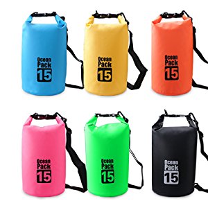 Lightahead Waterproof Dry Bag 15L With Free Waterproof Cellphone Case for Kayaking/ Hiking (Blue)