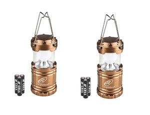 Lightahead Set of 2 Portable Outdoor LED Camping Lantern Equipment with Battery (Brown)