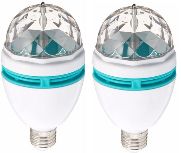 Lightahead LA005 Rotating LED Strobe Bulb Multi changing Color Crystal Stage Light (Set of 2)