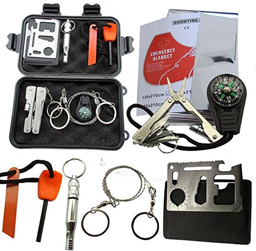 Lightahead® Survival Kit Outdoor Emergency Gear Kit for Camping Hiking Travelling or Adventures