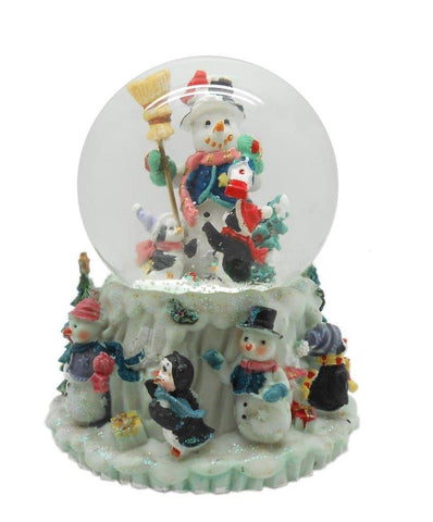 Lightahead PolyResin 80MM Musical Water Snow Globe Ball Playing a Tune & Rotating Table Top Decoration for Christmas (SnowMan)