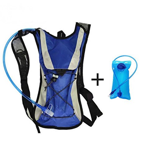 Lightahead 2L Hydration Backpack with Water Rucksack Bladder Bag for Hiking Cycling Camping (BLUE)