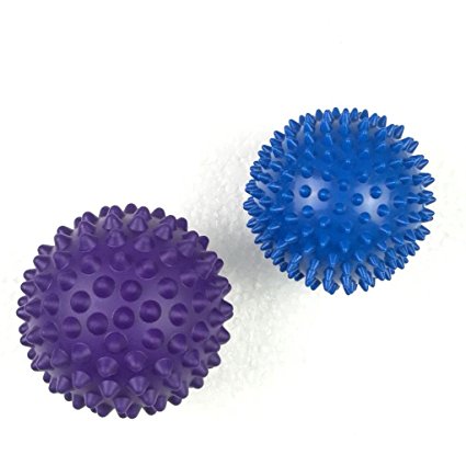 Lightahead Pack of 2 Spiky Massage Balls - Roller Balls, Porcupine Sensory Ball Set(Blue,Purple)