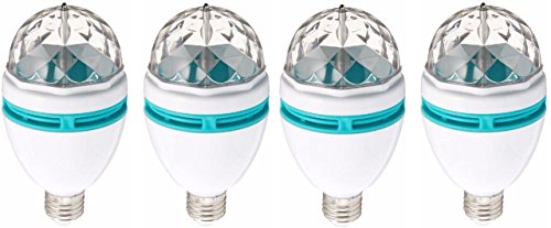 Lightahead LA005 Rotating LED Strobe Bulb Multi changing Color Crystal Stage Light (Set of 4)