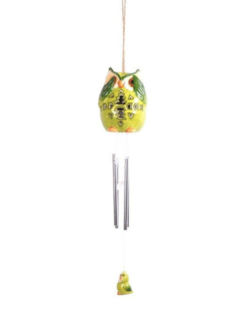 Lightahead Solar Owl Windbell Light Solar Powered Owl Color Changing LED Wind Chime for Park, Patio, Deck, Yard, Garden, Home, Pathway, Outside Landscape decoration and celebration - Green