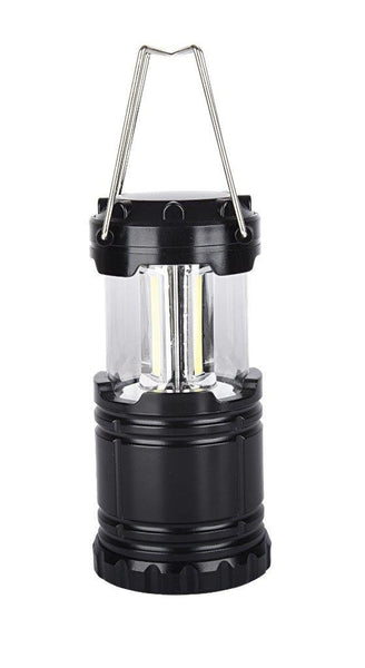Lightahead Set of 4 Portable Outdoor LED Camping Lantern, Black, Collapsible (with Battery)